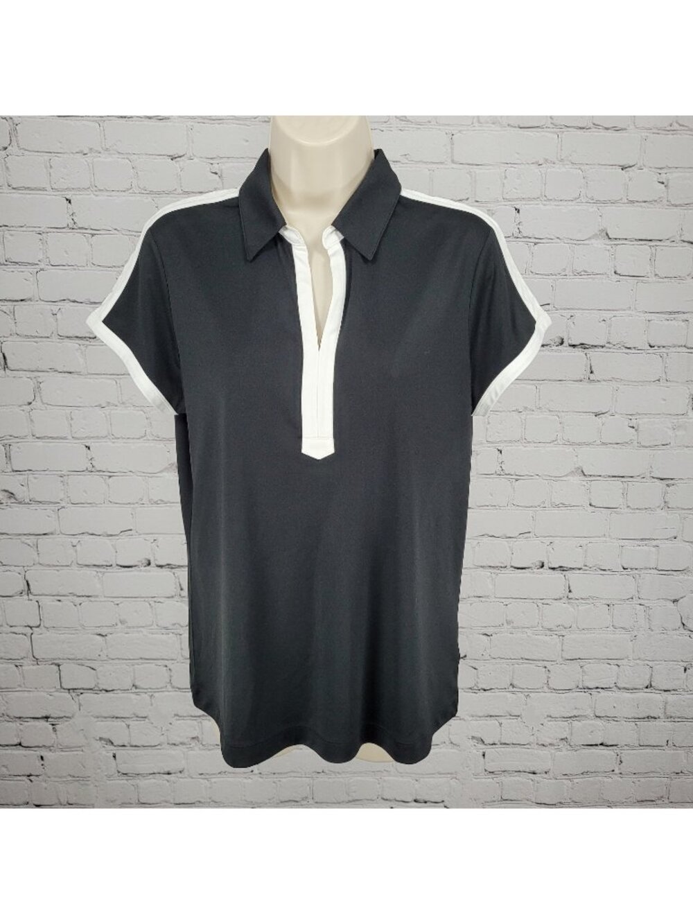 Greg Norman PGA National Palm Beach Black Short Sleeve Golf Shirt Top Large L